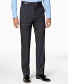 Sean John Men's Slim-fit Charcoal Windowpane Pants