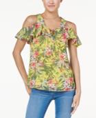 Bcx Juniors' Cold-shoulder Ruffle Top