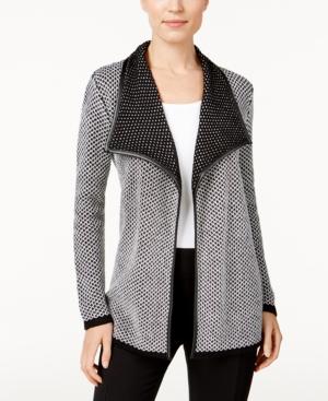 Jm Collection Contrast-trim Open-front Cardigan, Only At Macy's