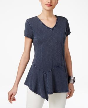 Style & Co Cotton Asymmetrical-hem Top, Only At Macy's