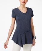 Style & Co Cotton Asymmetrical-hem Top, Only At Macy's