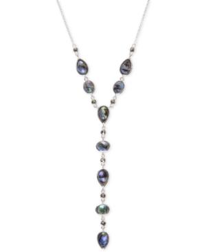 Judith Jack Sterling Silver Abalone And Marcasite Lariat Necklace