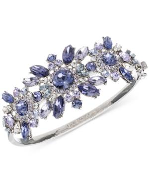 Givenchy Silver-tone Blue And Clear Crystal Bangle Bracelet