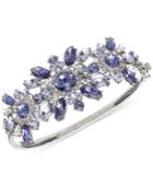 Givenchy Silver-tone Blue And Clear Crystal Bangle Bracelet