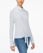 American Rag Juniors' Striped Cowl-neck Top, Only At Macy's