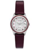 Citizen Women's Silhouette Crystal Jewelry Red Leather Strap Watch 29mm Fe1121-05a, A Macy's Exclusive