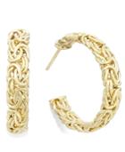 Byzantine Hoop Earrings In Italian 14k Gold