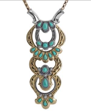 American West Two-tone Green Turquoise Statement Necklace