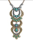 American West Two-tone Green Turquoise Statement Necklace