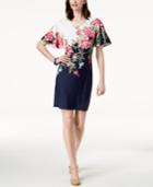 Charter Club Printed Flutter-sleeve Dress, Created For Macy's