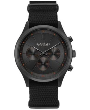 Caravelle New York By Bulova Men's Chronograph Sport Black Nylon Strap Watch 41mm 45a130