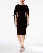 Calvin Klein Chiffon Cape-sleeve Sheath Dress