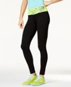 Material Girl Active Juniors' Lace-contrast Yoga Leggings, Only At Macy's