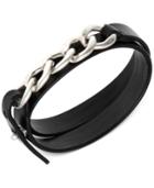 R.t. James Silver-tone Black Leather Chain Wrap Bracelet, A Macy's Exclusive Style