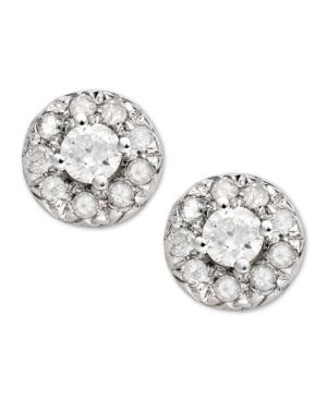 Diamond Round Stud Earrings In 14k White Gold (1/4 Ct. T.w)