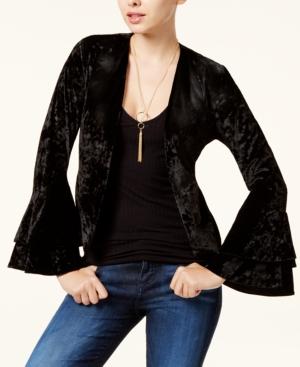 Xoxo Juniors' Crushed Velvet Tiered Ruffled Blazer