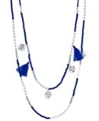 Inc International Concepts Silver-tone Hammered Disc And Tassel Layer Necklace, Only At Macy's