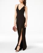 Teeze Me Juniors' Crisscross Spaghetti-strap Gown