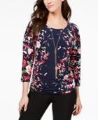 Jm Collection Dolman-sleeve Necklace Top, Created For Macy's