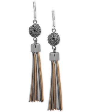Nine West Tri-tone Crystal Ball Fringe Drop Earrings