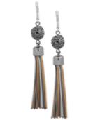 Nine West Tri-tone Crystal Ball Fringe Drop Earrings