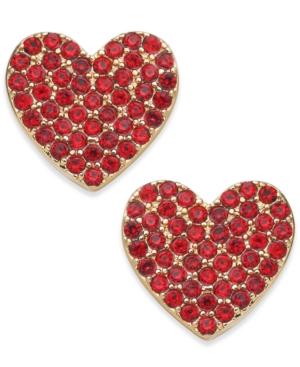 Kate Spade New York Rose Gold-tone Pave Heart Stud Earrings