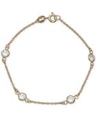 Giani Bernini Cubic Zirconia Station Link Bracelet In 18k Gold-plated Sterling Silver, Created For Macy's
