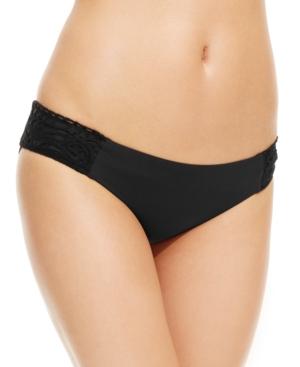 Becca Solid Lace-applique Side-tab Bikini Bottom Women's Swimsuit