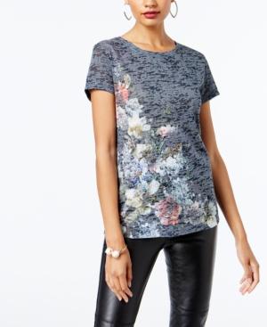 Inc International Concepts Printed Embellished Burnout Top, Created For Macy's