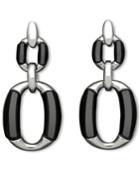 Sterling Silver Earrings, 2-tier Onyx Oval Earrings (11-1/2 Ct. T.w.)