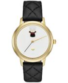 Kate Spade New York Women's Metro Black Quilted Leather Strap Watch 34mm Ksw1214