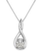Sirena Diamond Twist Pendant Necklace In 14k White Gold (5/8 Ct. T.w.)