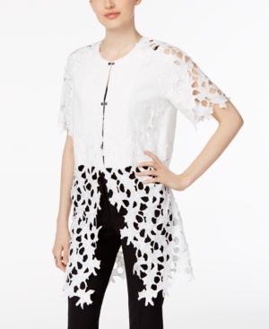 Chelsea And Theodore Sheer-hem Lace Jacket