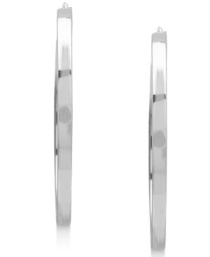 14k White Gold Earrings, Hoop Earrings