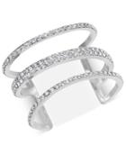 Inc International Concepts Silver-tone Pave Triple-row Cuff Bracelet, Created For Macy's