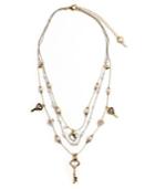 Betsey Johnson Bead And Key Illusion Necklace