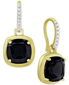 Sapphire Cushion Drop Earrings (3-1/2 Ct. T.w.) In 18k Gold-plated Sterling Silver