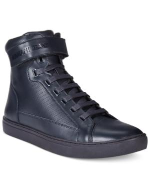 Armani Jeans Men's Perforated Hightop Sneakers Men's Shoes