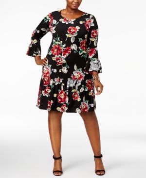 Connected Plus Size Ruffled Drop-waist Dress