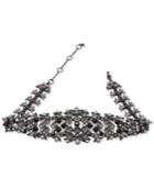 Givenchy Hematite-tone Clear & Colored Stone Choker Necklace