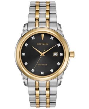 Citizen Men's Eco-drive Diamond Accent Two-tone Stainless Steel Bracelet Watch 39mm Bm7344-54e