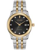 Citizen Men's Eco-drive Diamond Accent Two-tone Stainless Steel Bracelet Watch 39mm Bm7344-54e