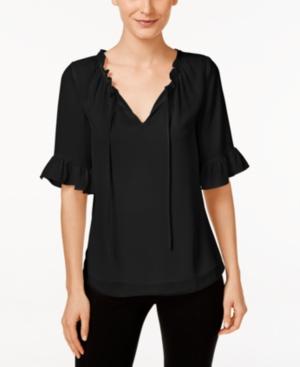 Cece By Cynthia Steffe Short-sleeve Ruffled Blouse