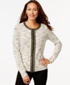 Charter Club Metallic-trim Knit Jacket, Only At Macy's
