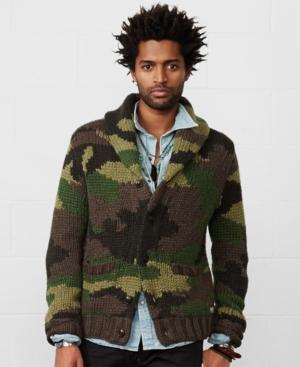Denim & Supply Ralph Lauren Camo Shawl-collar Cardigan