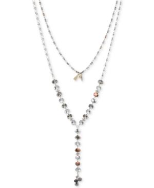 Lonna & Lilly Two-tone Beaded Double-layer Lariat Necklace