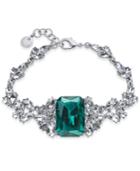 Charter Club Silver-tone Emerald Crystal Link Bracelet, Created For Macy's