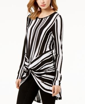 I.n.c. Striped Twist-front Tunic, Created For Macy's