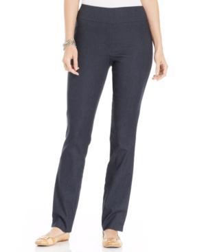 Charter Club Petite Straight-leg Chambray Pants