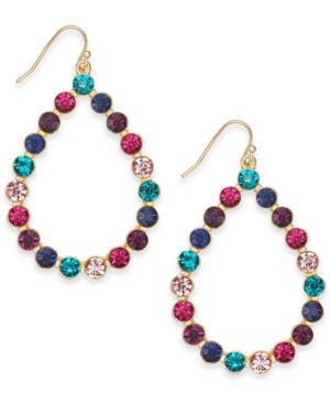 I.n.c. Extra Large Gold-tone Multi-stone Teardrop Drop Earrings 2.5, Created For Macy's